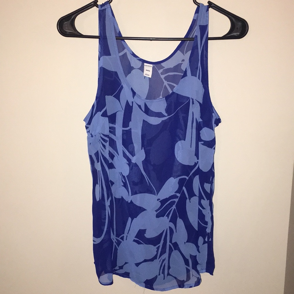 Sheer blue flower tank